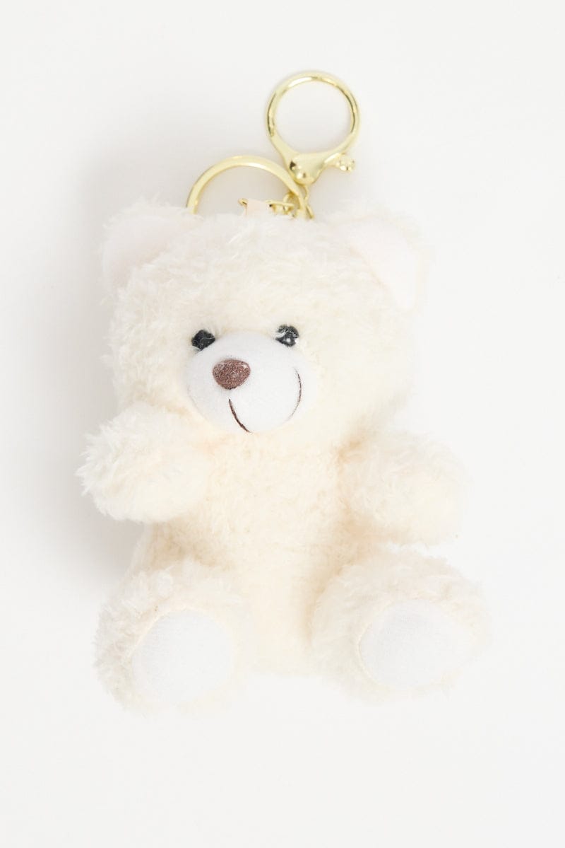 White Bear Keyring Bag Charm