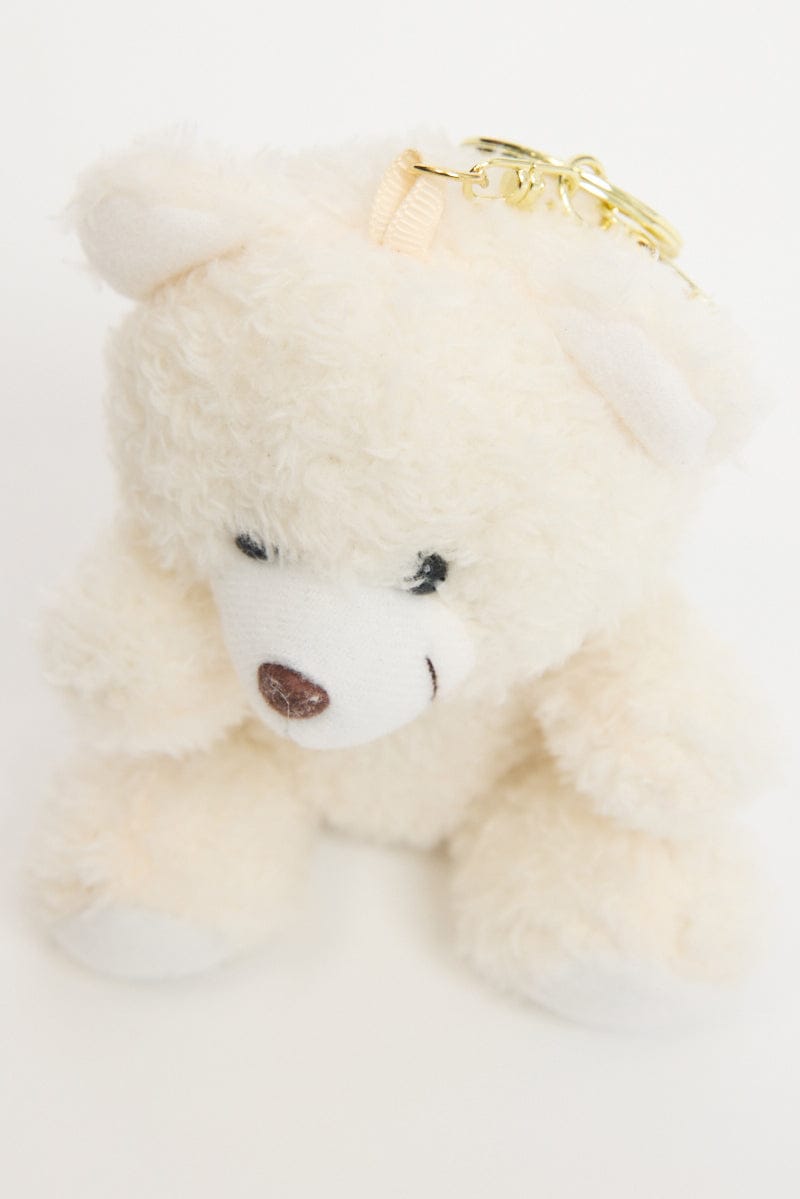 White Bear Keyring Bag Charm