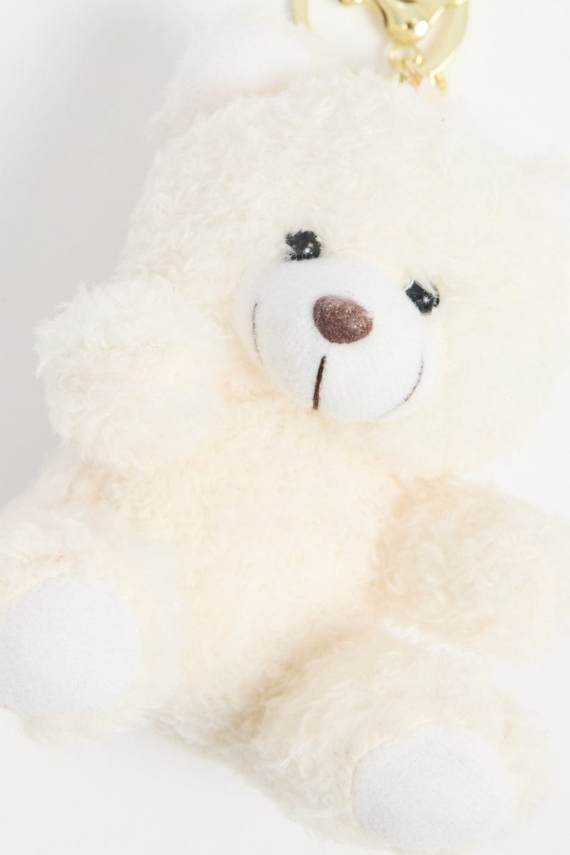 White Bear Keyring Bag Charm