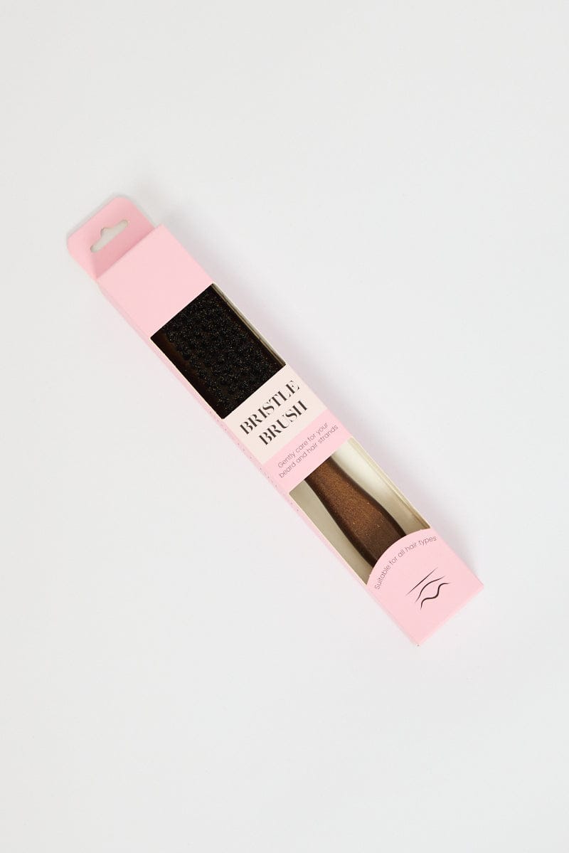 Brown Boar Bristle Hair And Beard Brush Comb