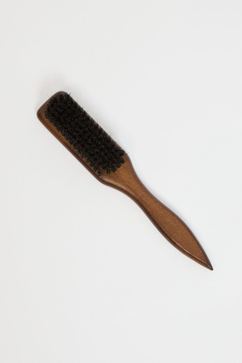 Brown Boar Bristle Hair And Beard Brush Comb
