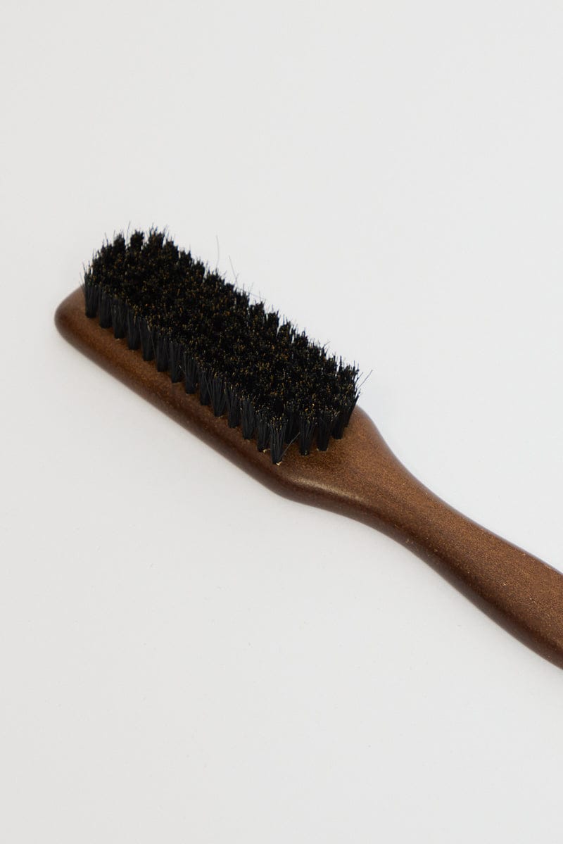 Brown Boar Bristle Hair And Beard Brush Comb