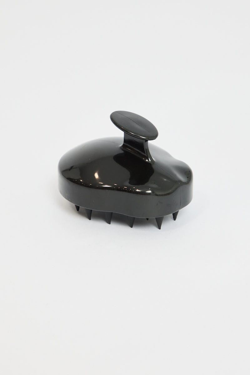 Black Silicone Soft Scalp Massager Shampoo Brush