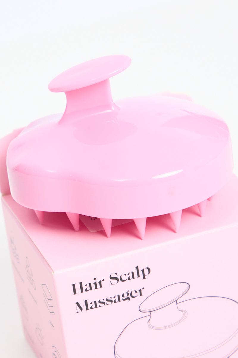 Pink Silicone Soft Scalp Massager Shampoo Brush