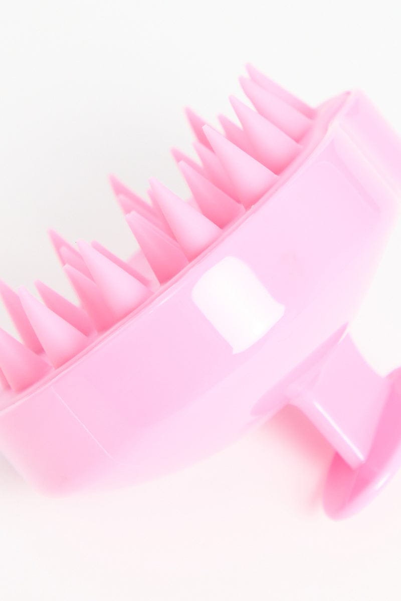Pink Silicone Soft Scalp Massager Shampoo Brush