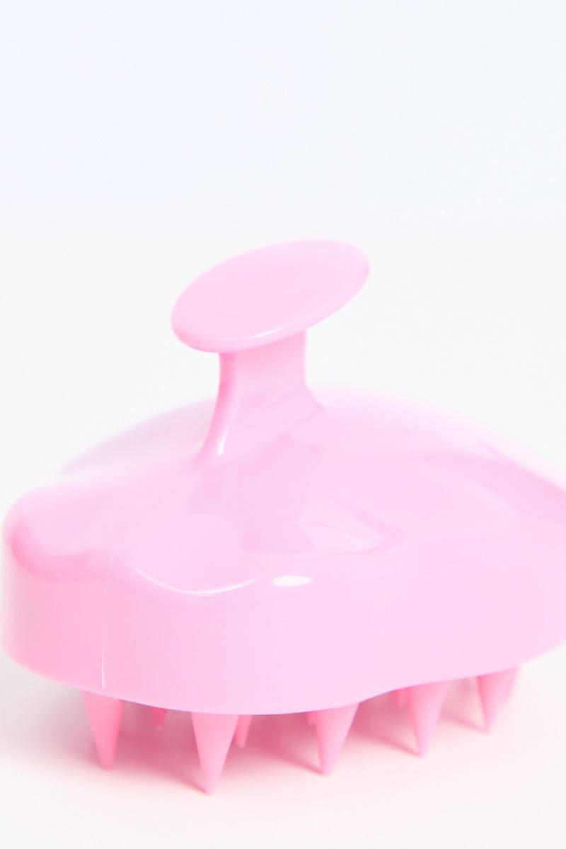 Pink Silicone Soft Scalp Massager Shampoo Brush