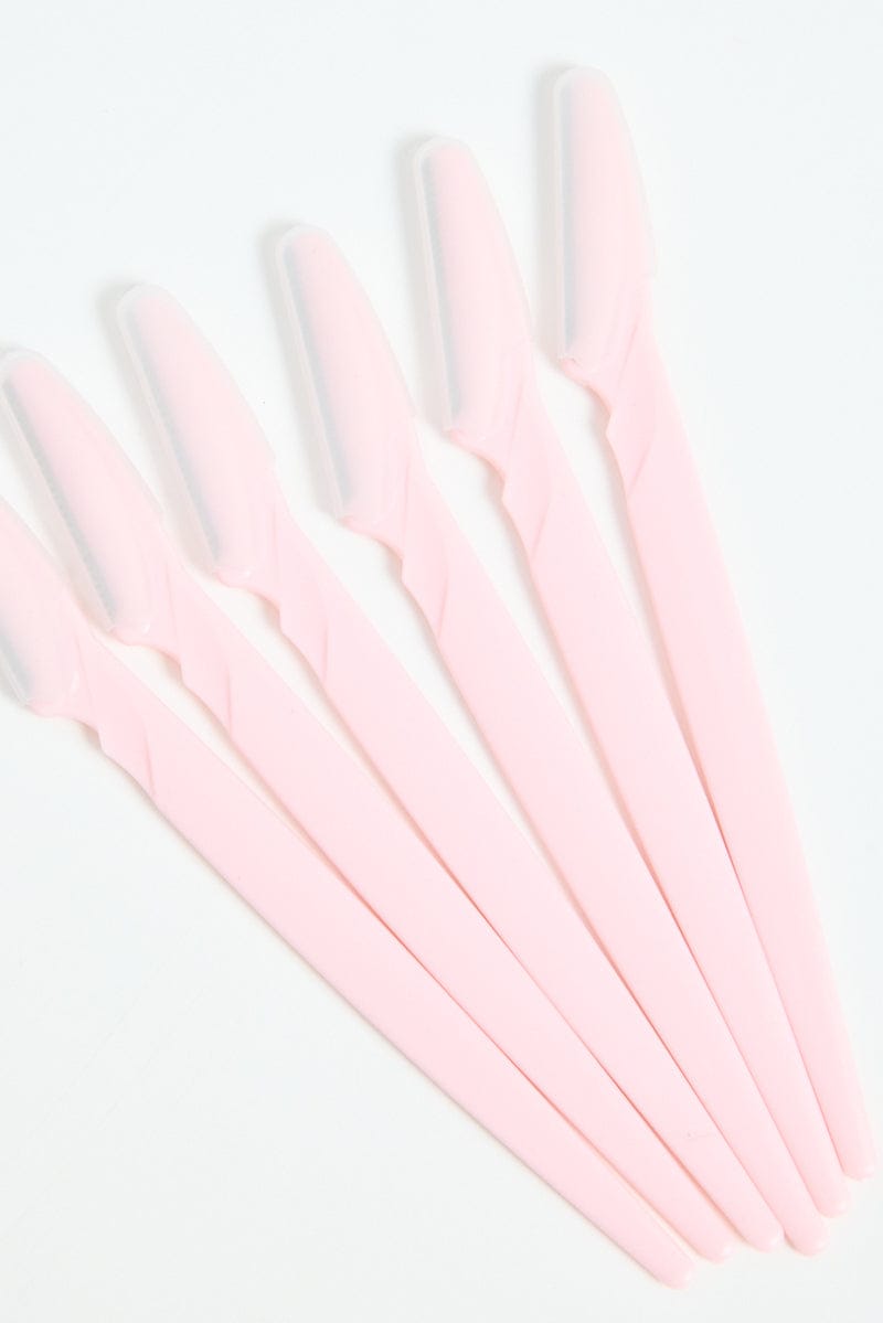 Pink 12 Pk Portable Eyebrow Razor Trimmer