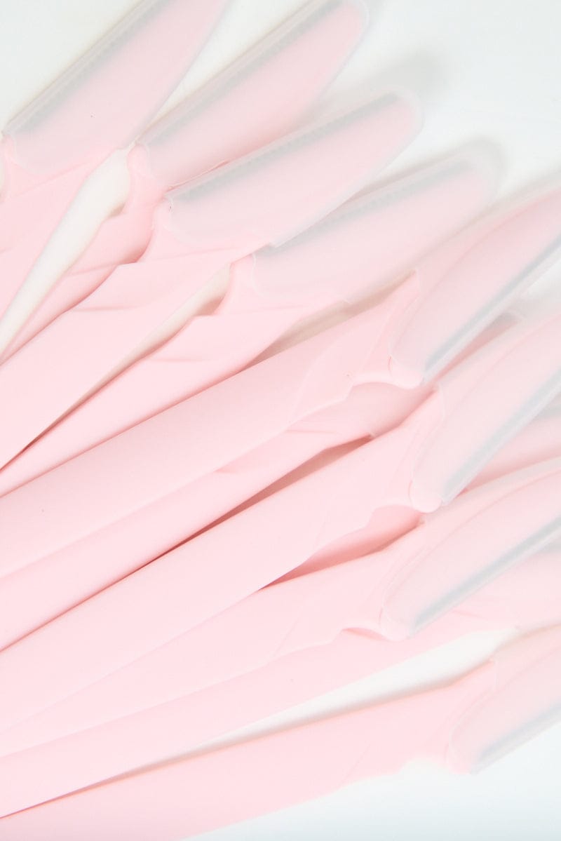 Pink 12 Pk Portable Eyebrow Razor Trimmer