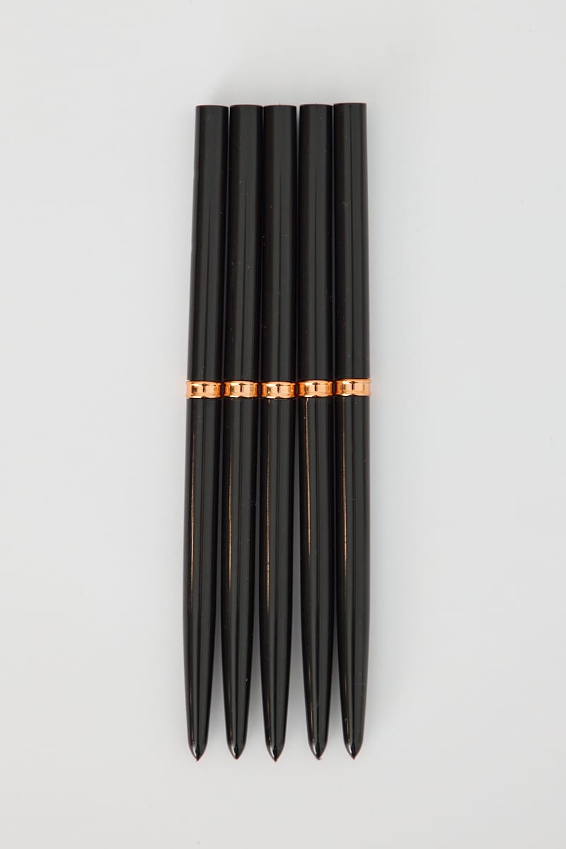Black 5 Pcs Nail Paint Liner Brush Set
