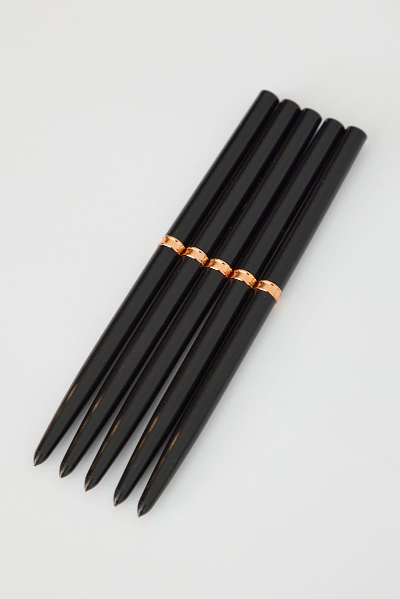 Black 5 Pcs Nail Paint Liner Brush Set