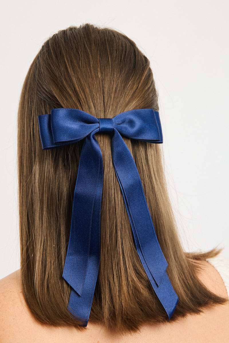 Blue Bow Hair Clip