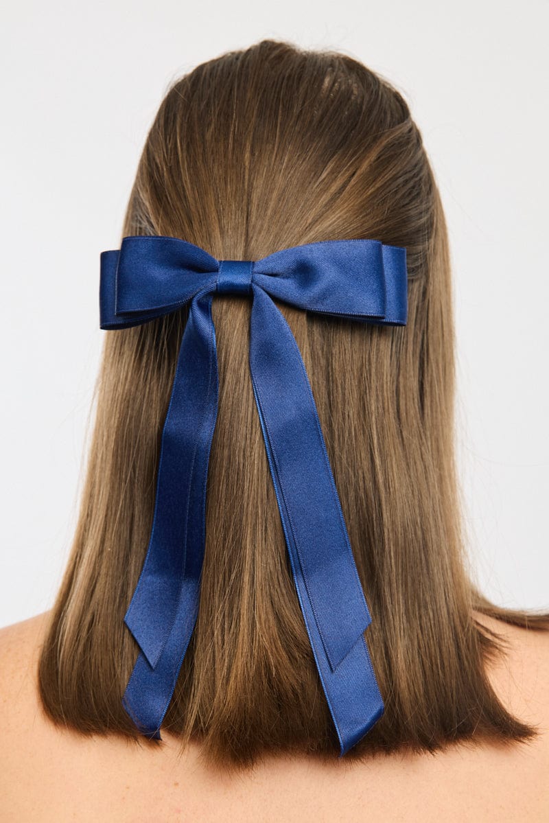 Blue Bow Hair Clip