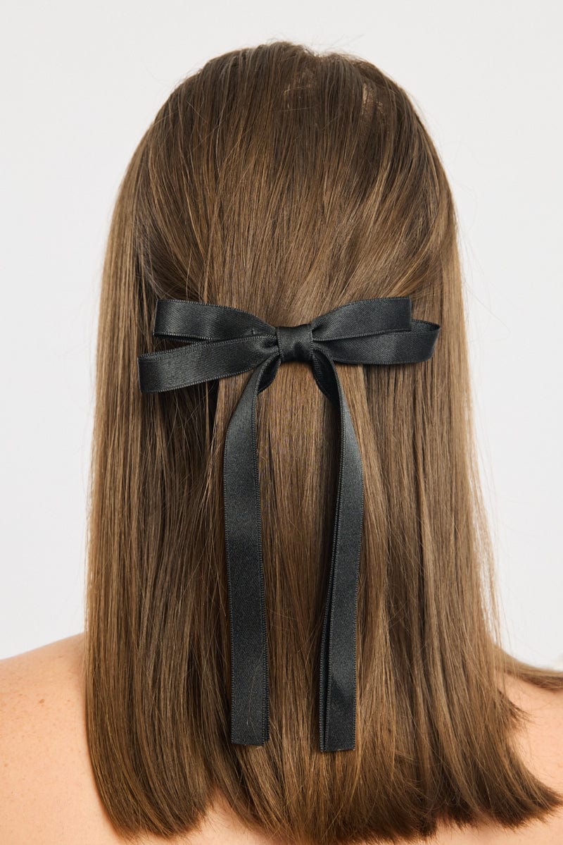 Black Bow Hair Clips