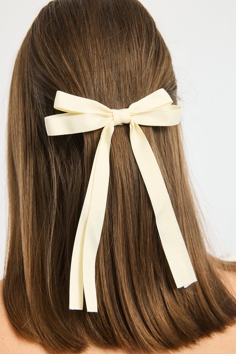 White Bow Hair Clips