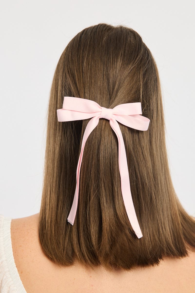 Pink Bow Hair Clips