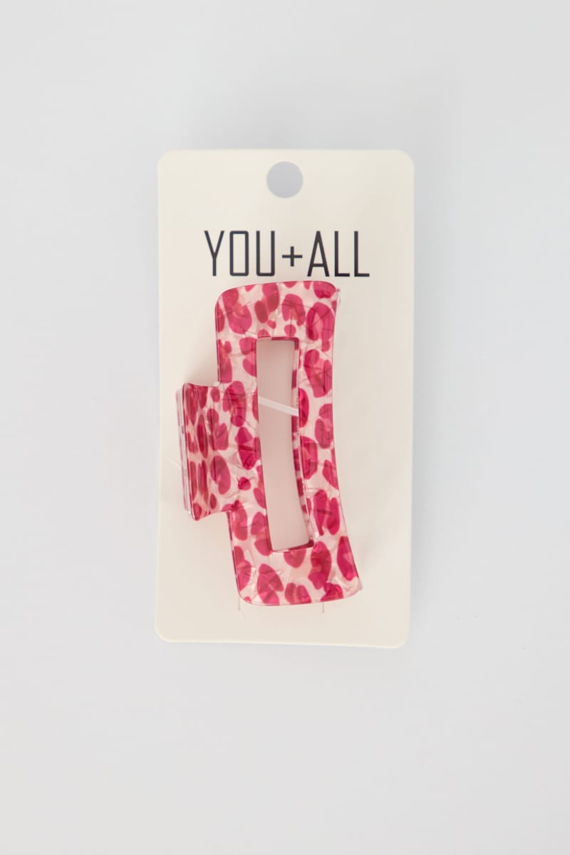 Pink Rectangle Claw Clip