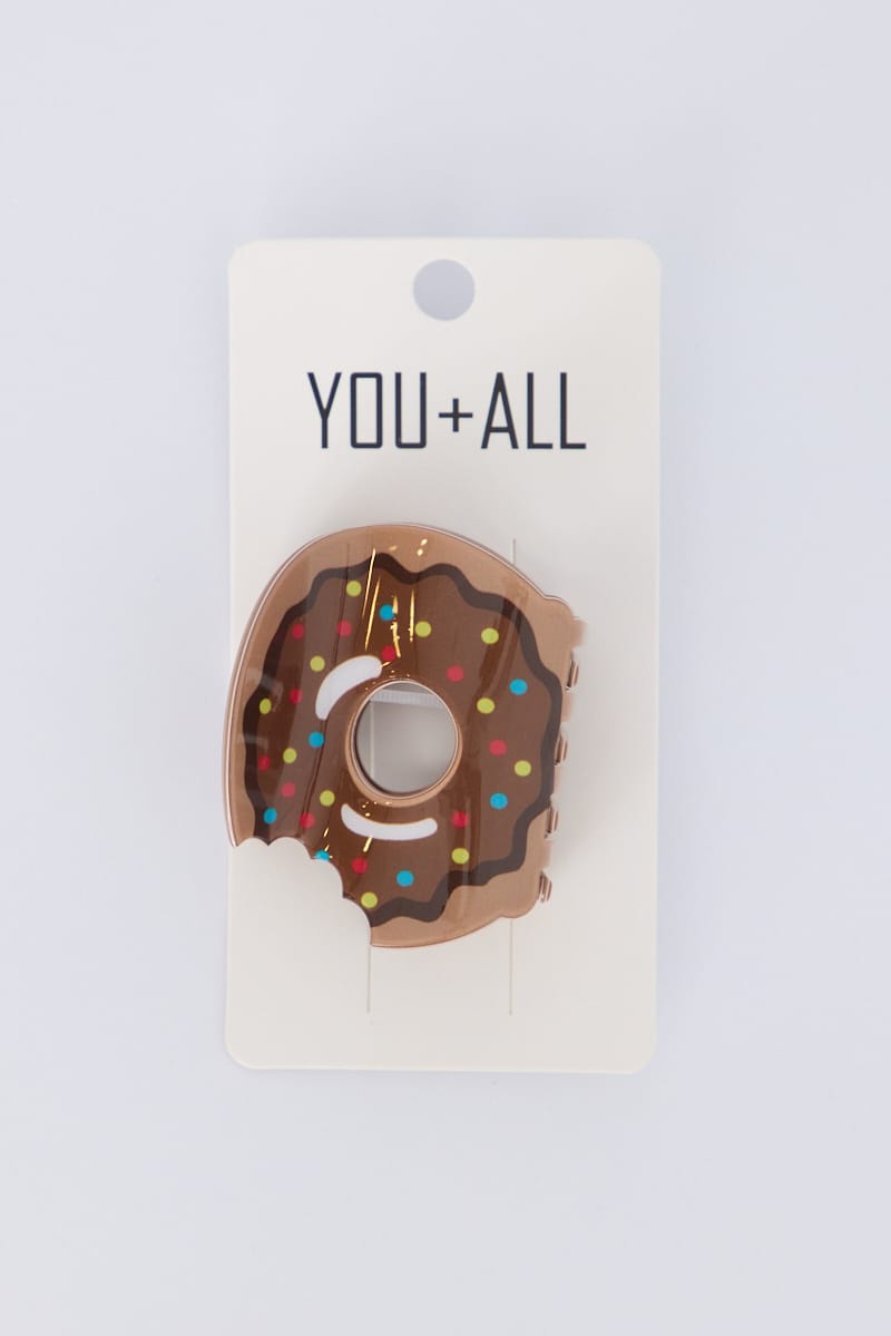 Brown Donut Hair Claw Clip