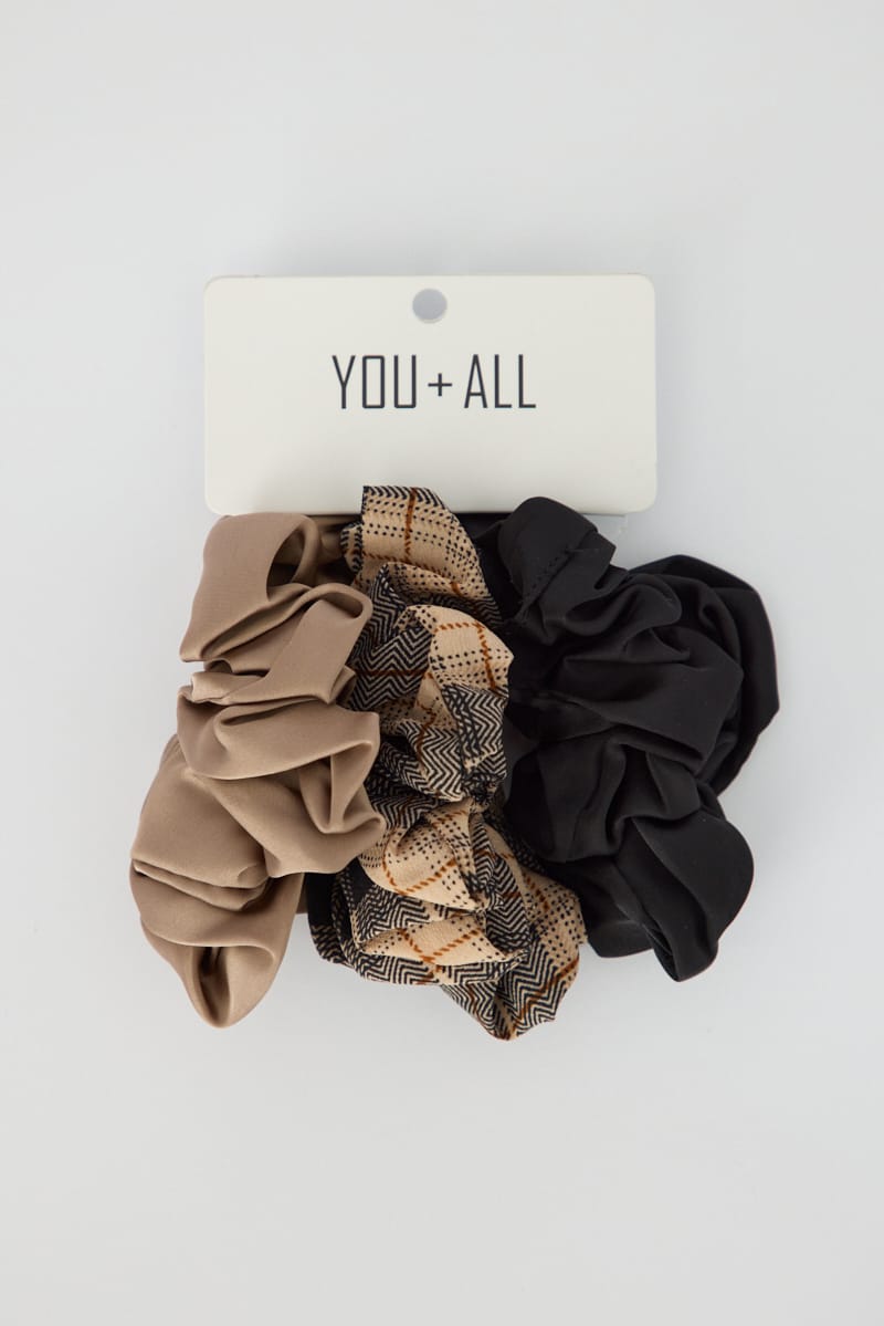 Multi Colour Just A Feeling 3 Pack Scrunchies