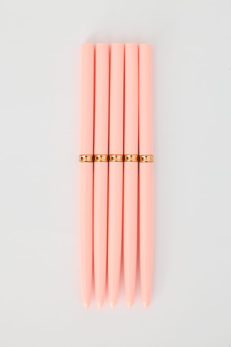 Pink 5 Pcs Nail Paint Liner Brush Set