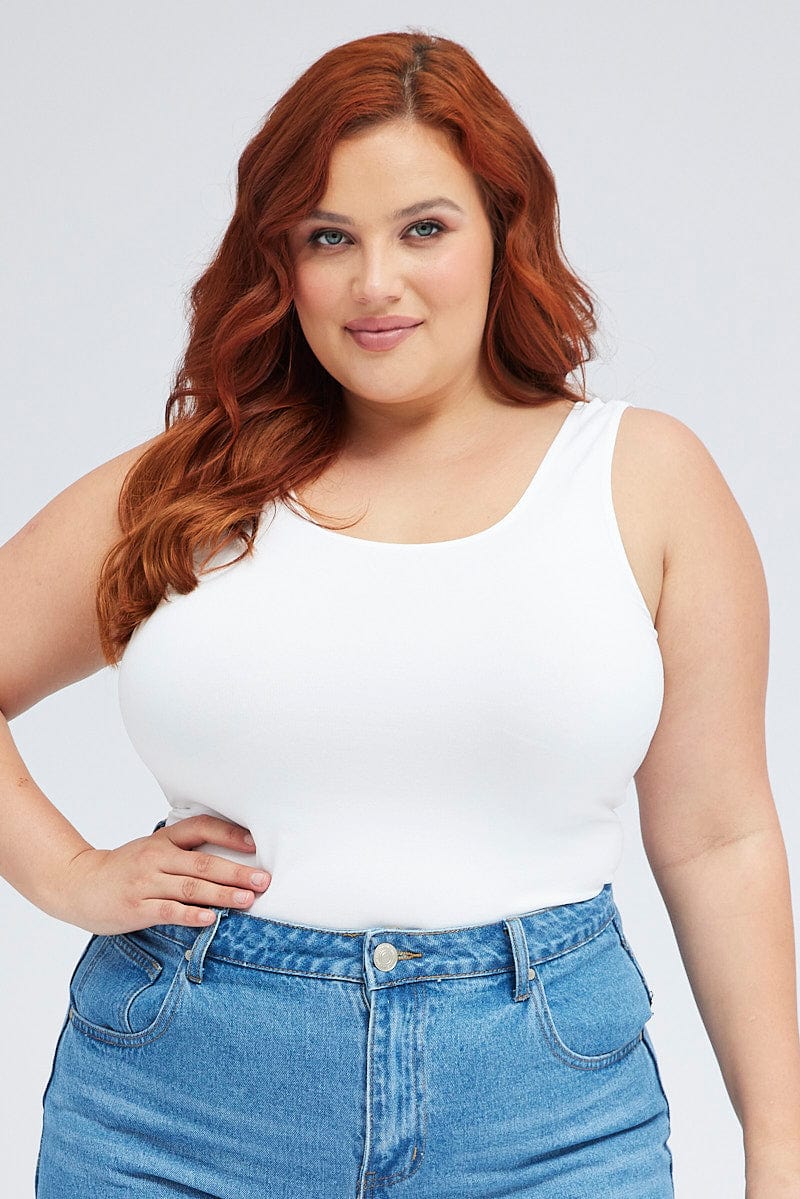 White Tank Top Seamless For Women By You And All