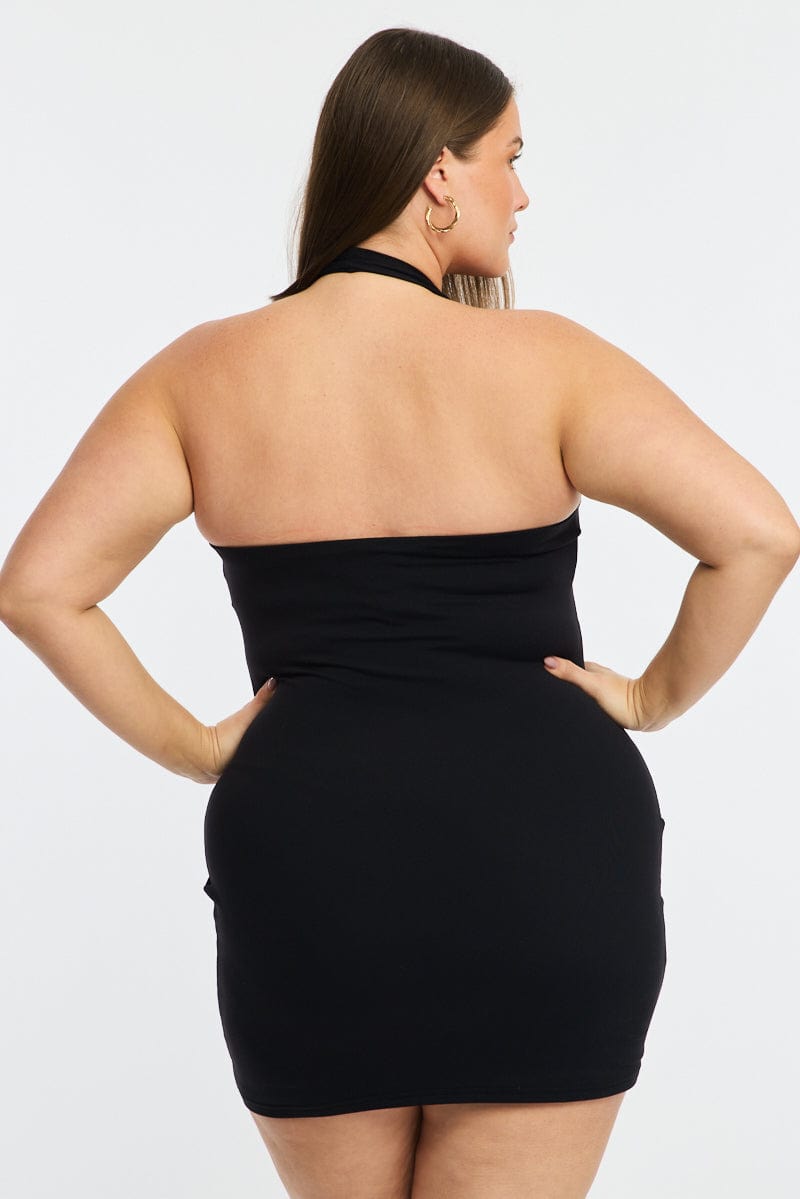 Black Dress Halter Neck Supersoft