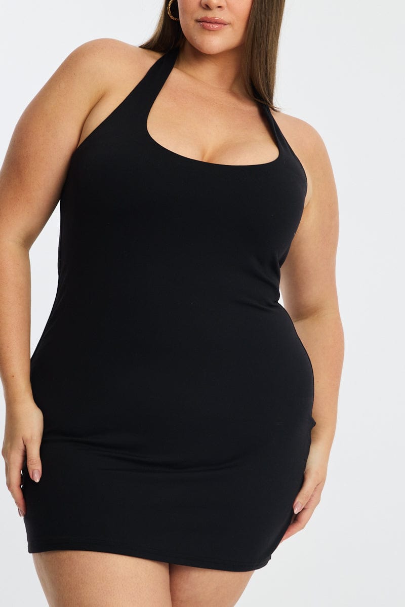 Black Dress Halter Neck Supersoft