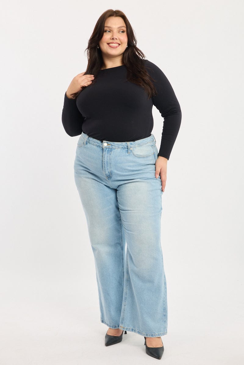 Black Supersoft Fleece Top Long Sleeve