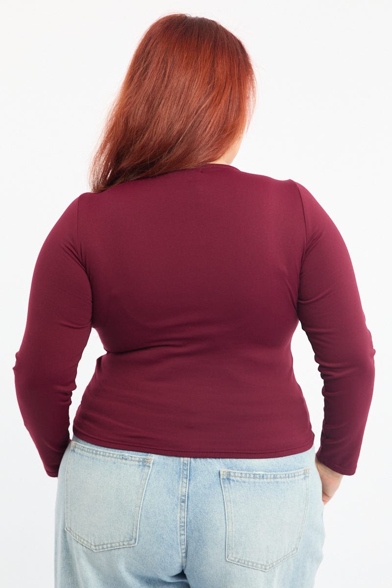 Red Supersoft Fleece Top Long Sleeve