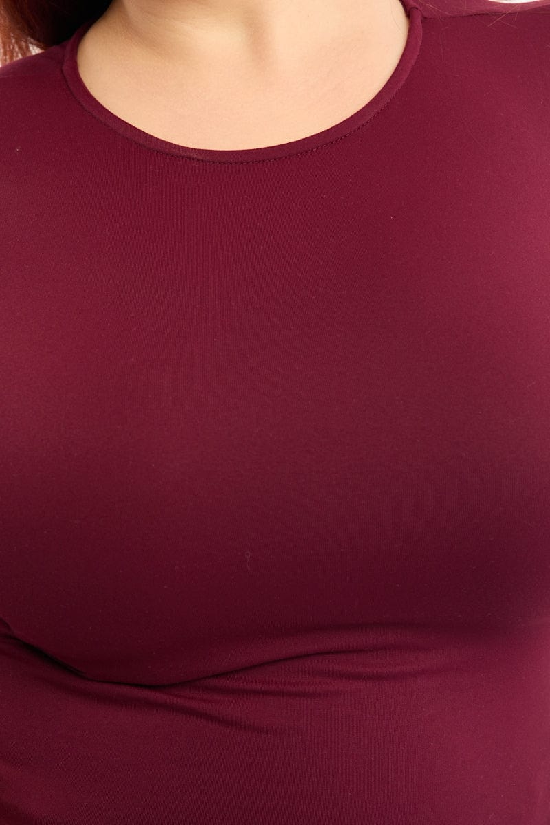 Red Supersoft Fleece Top Long Sleeve