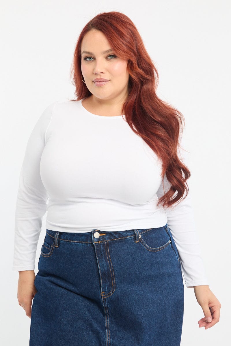 White Supersoft Fleece Top Long Sleeve
