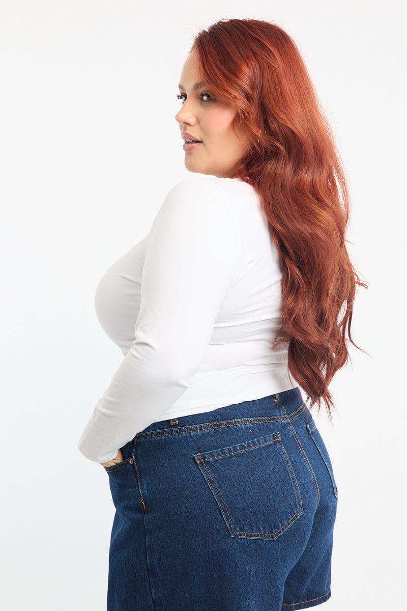 White Supersoft Fleece Top Long Sleeve