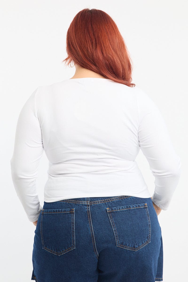 White Supersoft Fleece Top Long Sleeve