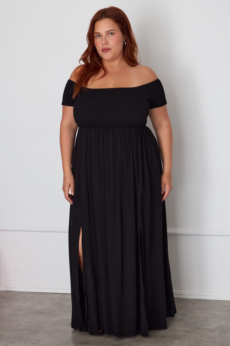 Black Plus Off Shoulder Maxi Dress