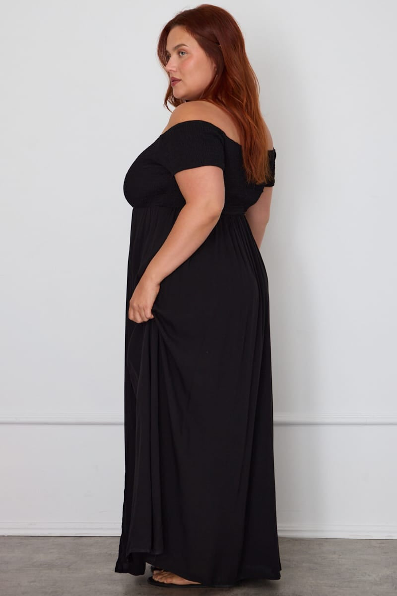 Black Plus Off Shoulder Maxi Dress