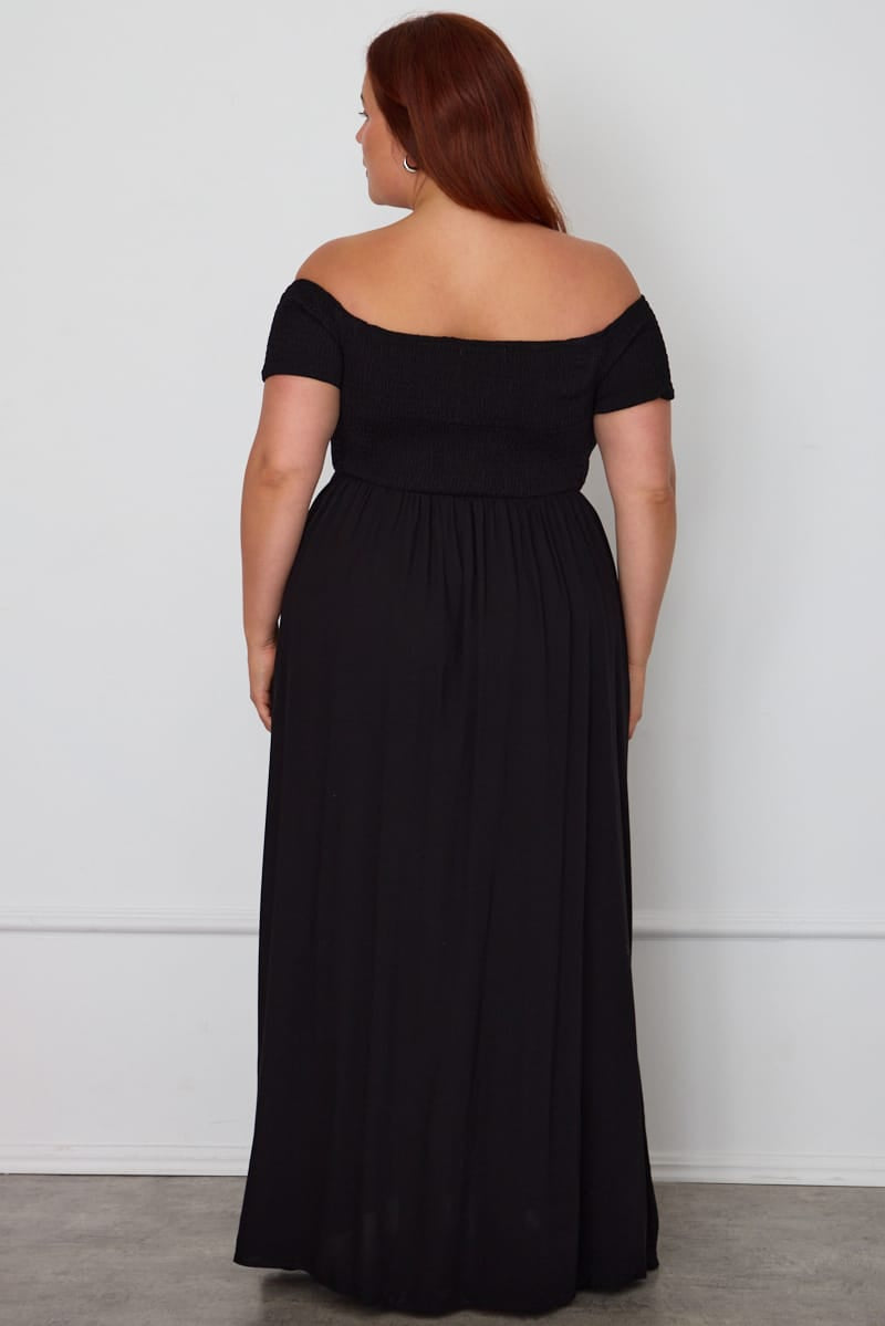 Black Plus Off Shoulder Maxi Dress