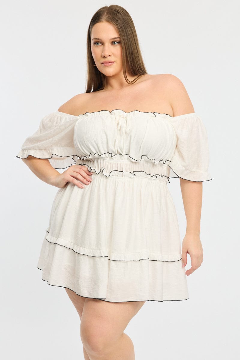 White Skater Dress Short Sleeve