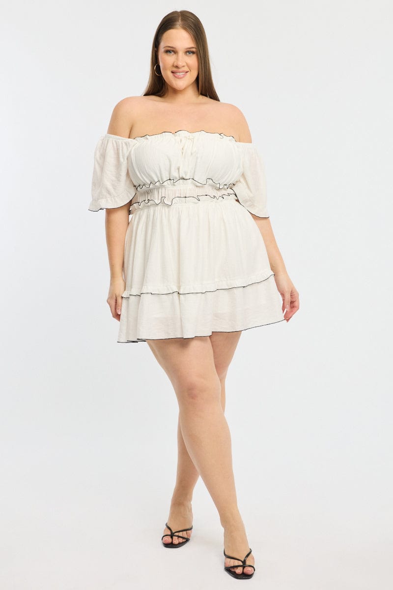 White Skater Dress Short Sleeve