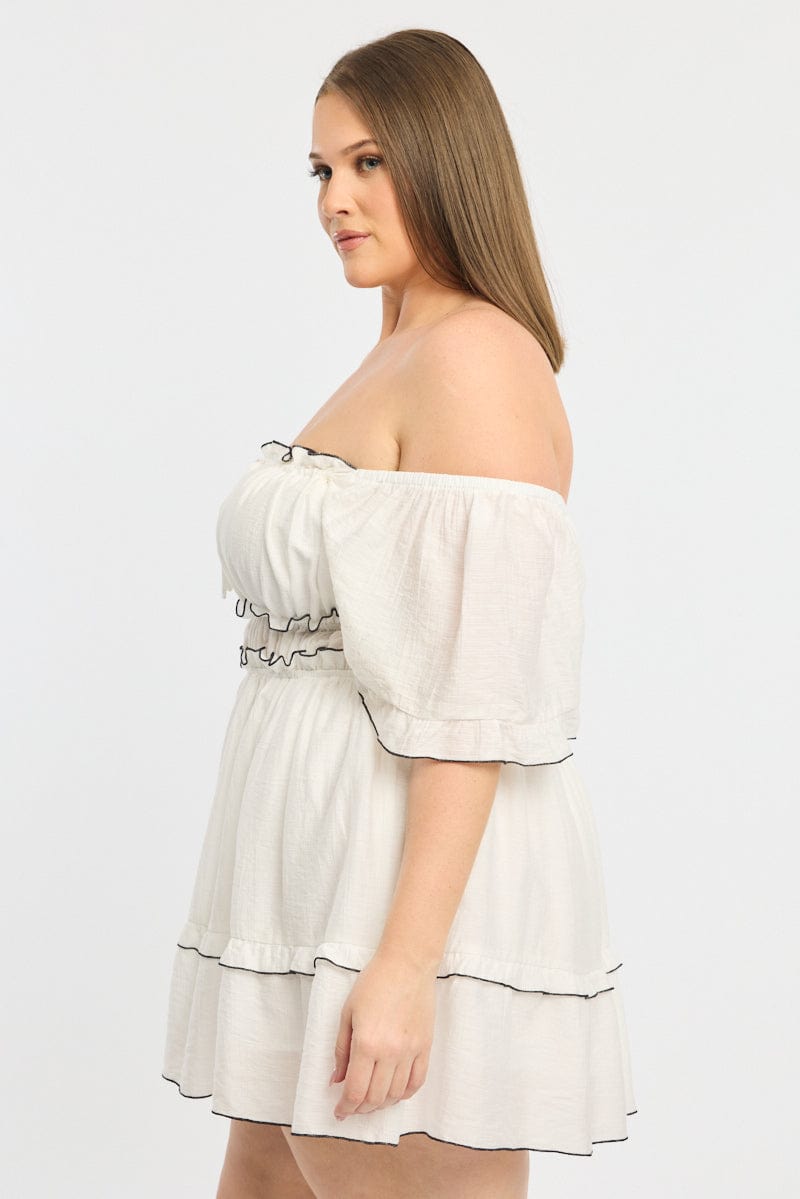 white skater dress with pockets Strappy Square Neck Lace Trim Corseted Mini Skater Dress In White | EGO US
