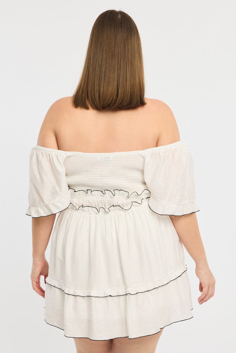 White Skater Dress Short Sleeve