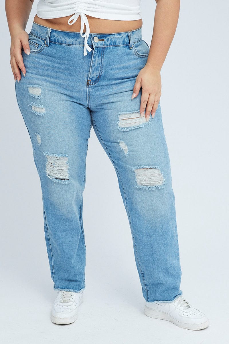 DENIM Plus Mid Rise Boyfriend Jeans for You and All Fashion