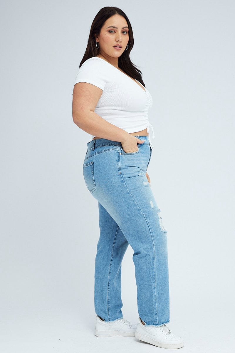 DENIM Plus Mid Rise Boyfriend Jeans for You and All Fashion