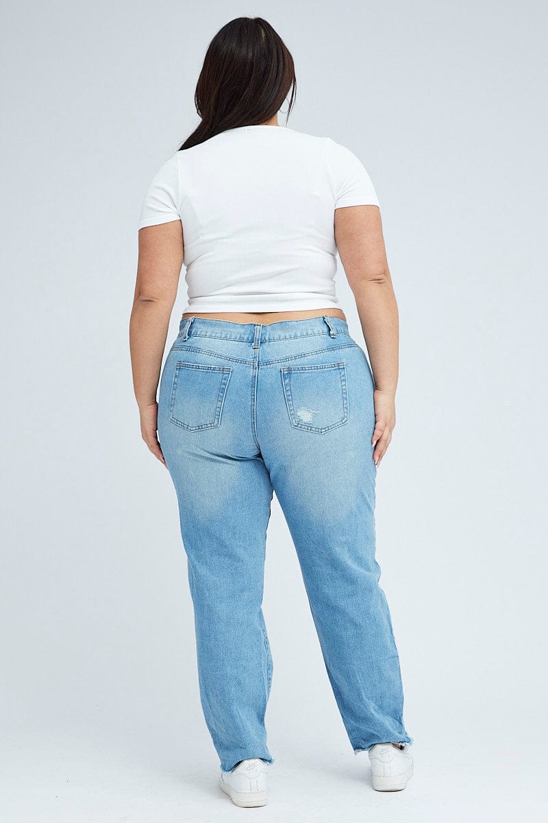 DENIM Plus Mid Rise Boyfriend Jeans for You and All Fashion