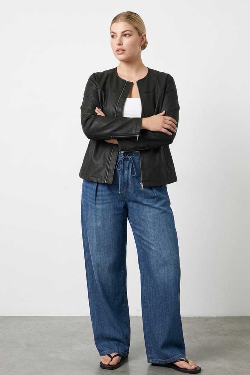 Denim Wide Leg Jean Tie Up