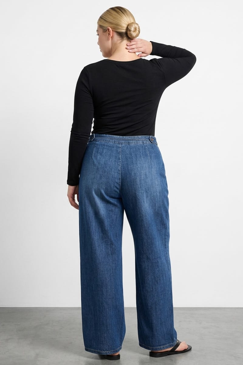 Denim Wide Leg Jean Tie Up