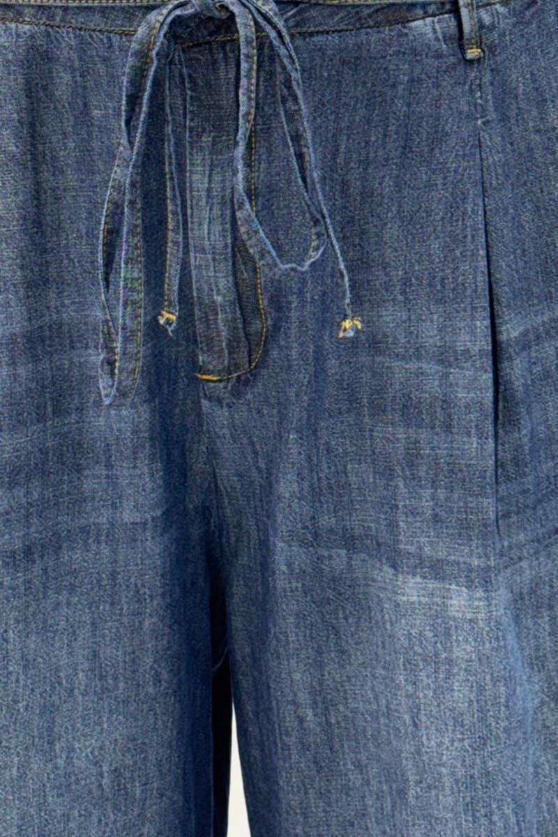 Denim Wide Leg Jean Tie Up