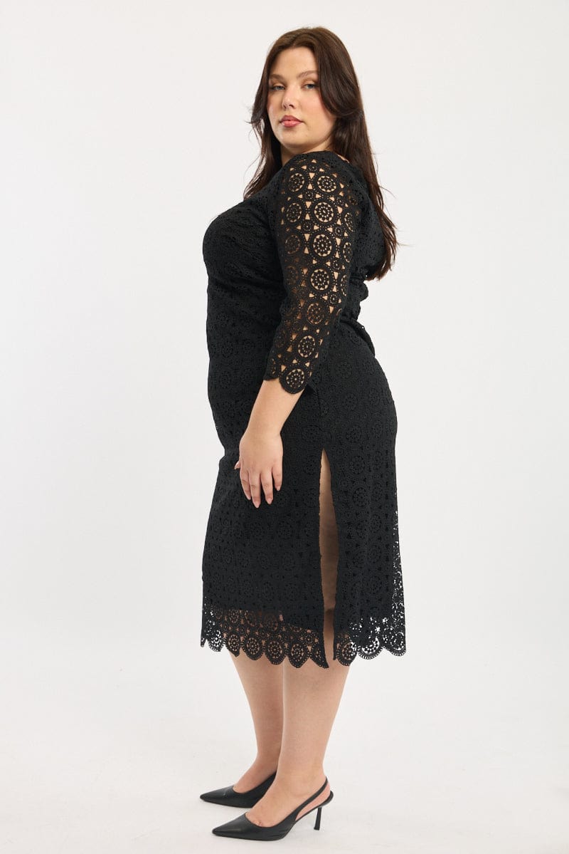 Black Lace Bodycon Dress