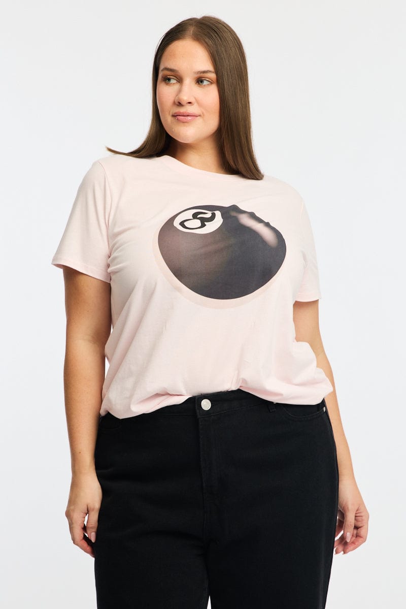 Pink Graphic T-shirt Short Sleeve