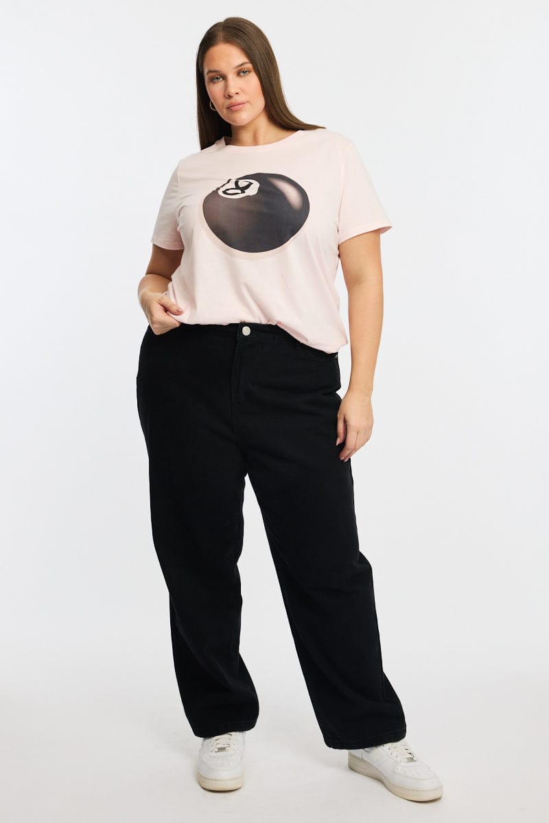 Pink Graphic T-shirt Short Sleeve