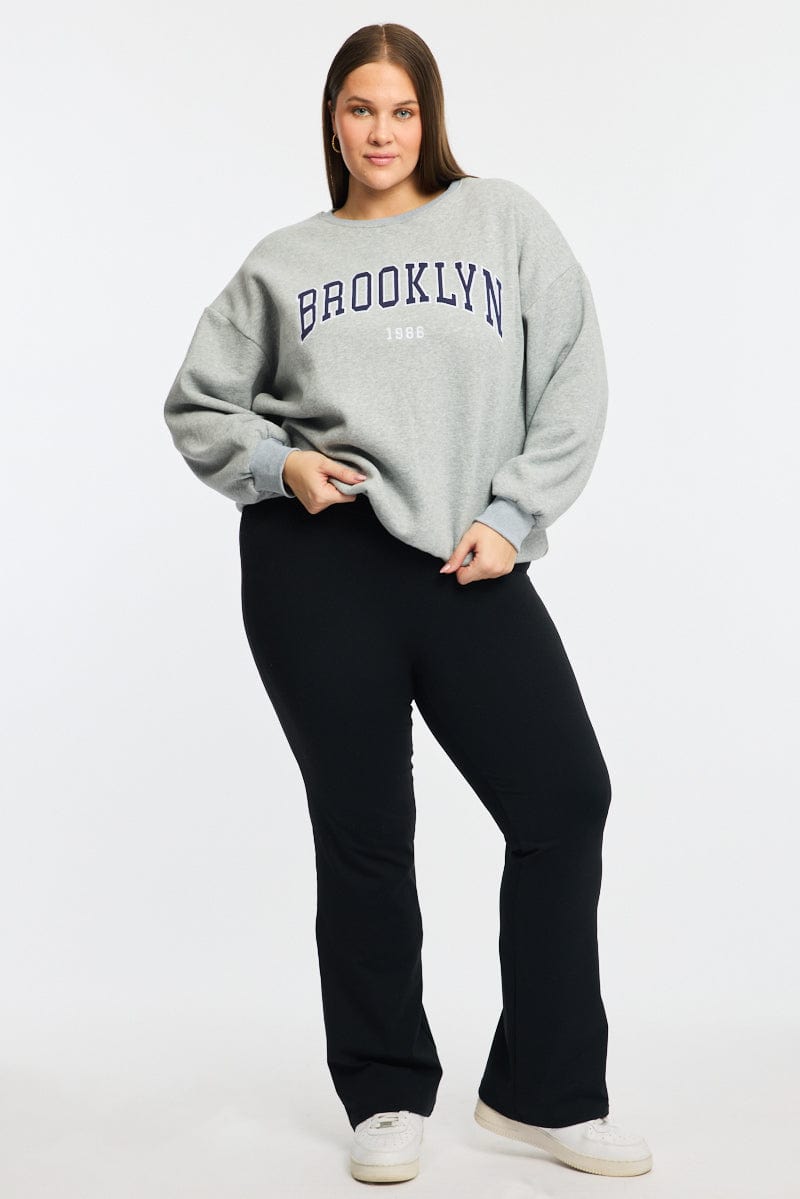 Grey Sweater Long Sleeve Crew Neck