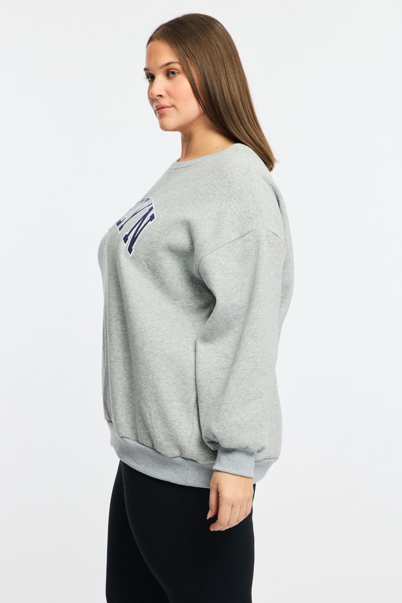 Grey Sweater Long Sleeve Crew Neck